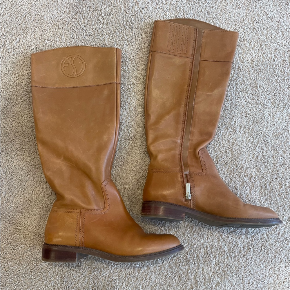 Franco Sarto Brown Leather Knee-High Boots